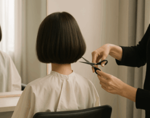 美容院で髪を整える女性（参考イメージ。実在の商品や人物とは関係ありません。）
